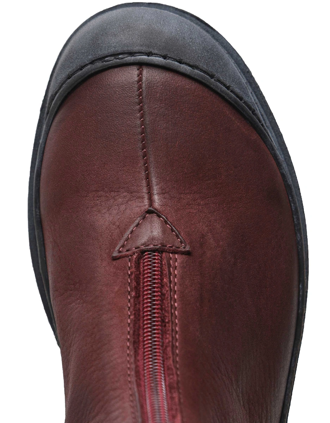 Zip Front Leather Boots