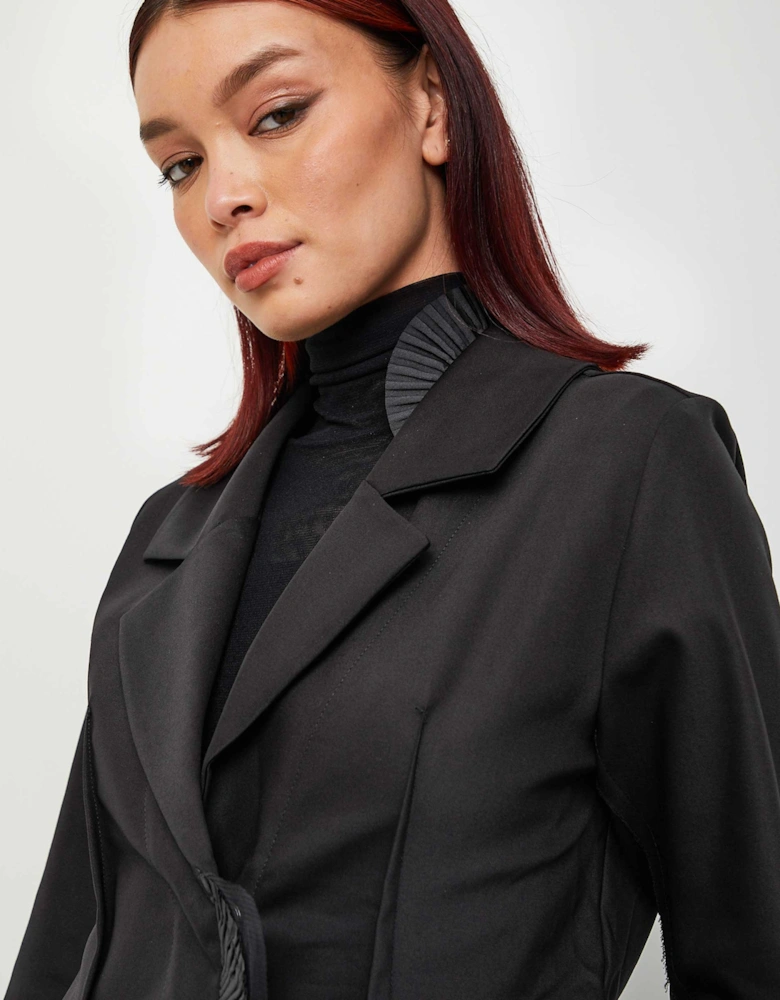 Pleated Circle Blazer Jacket