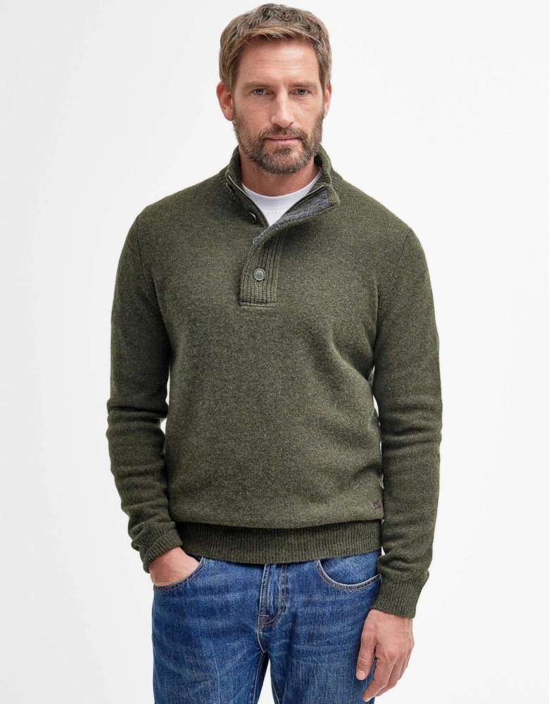 Lambswool Half-Zip Patch Jumper