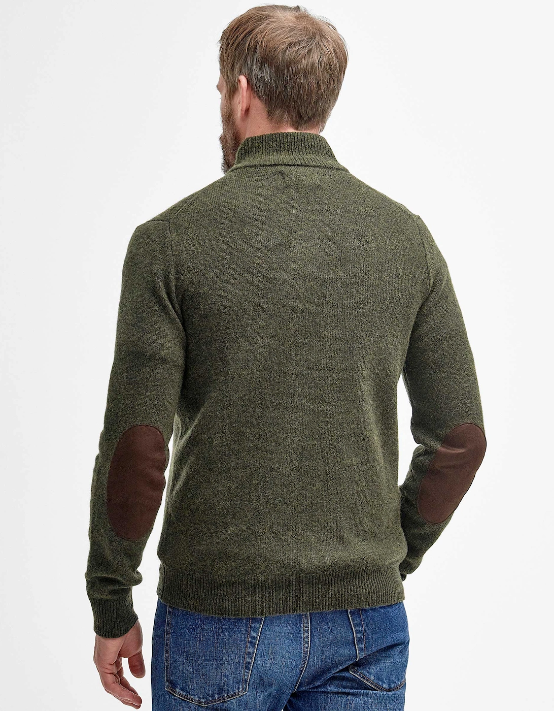 Lambswool Half-Zip Patch Jumper