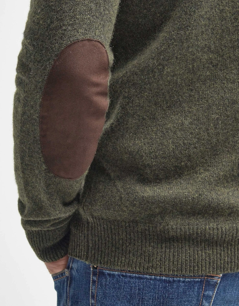 Lambswool Half-Zip Patch Jumper