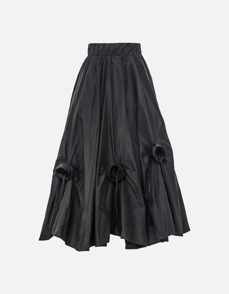 Taffeta Rose Midi Skirt