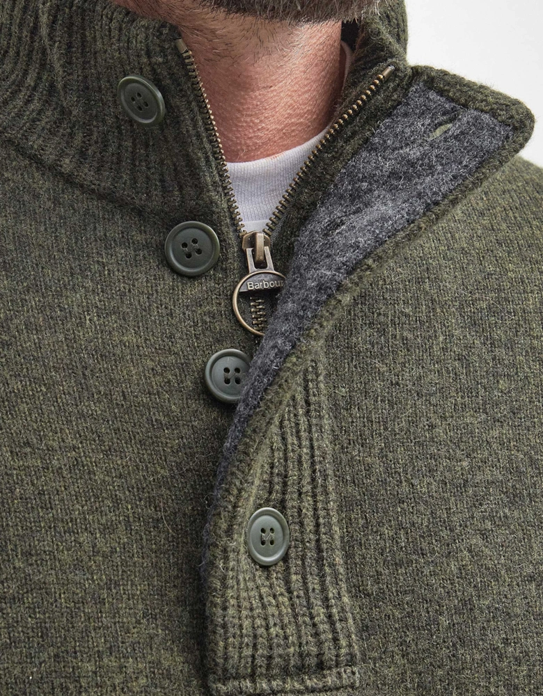 Lambswool Half-Zip Patch Jumper