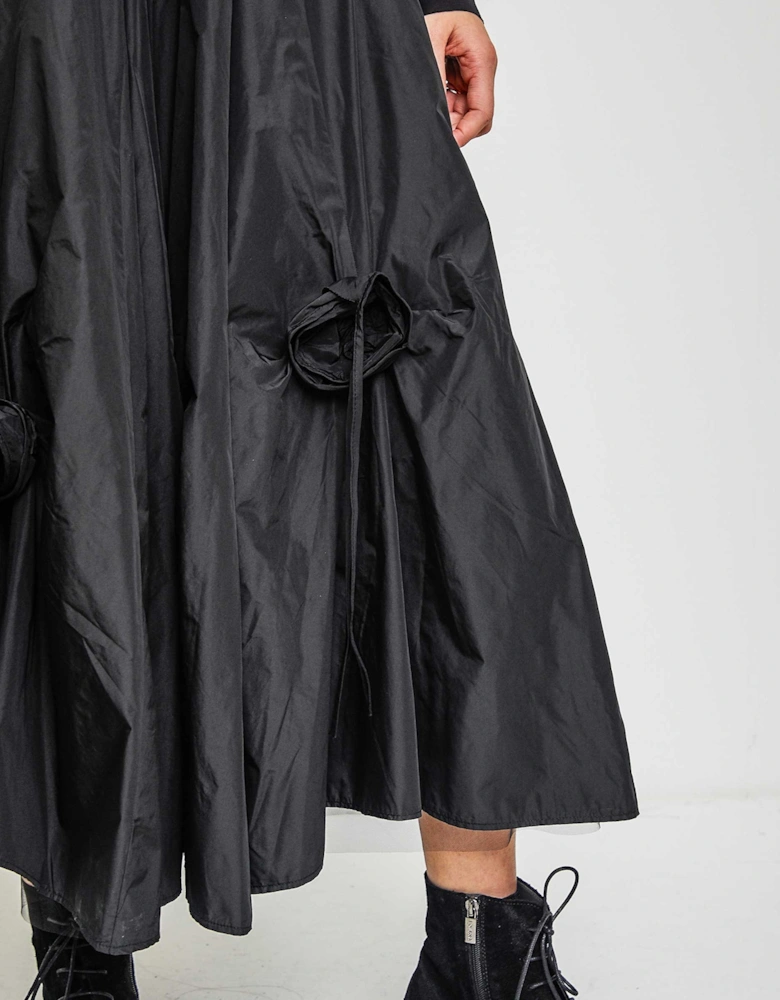 Taffeta Rose Midi Skirt