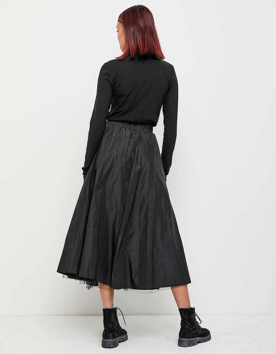 Taffeta Rose Midi Skirt