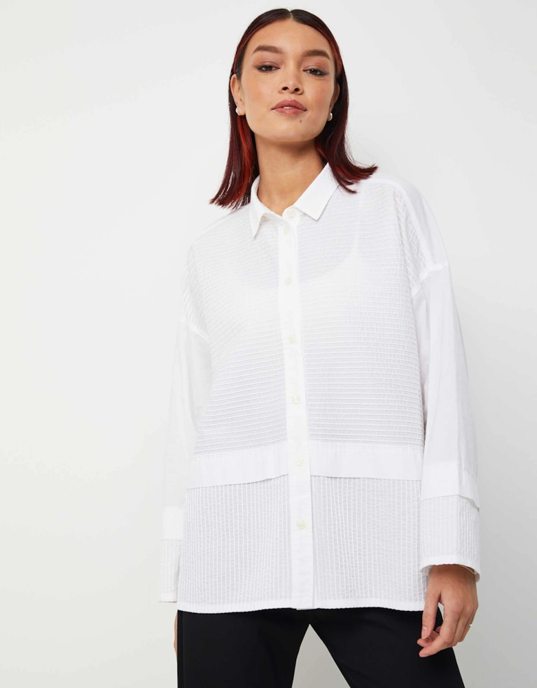 Cotton Lawn Pintuck Detail Shirt