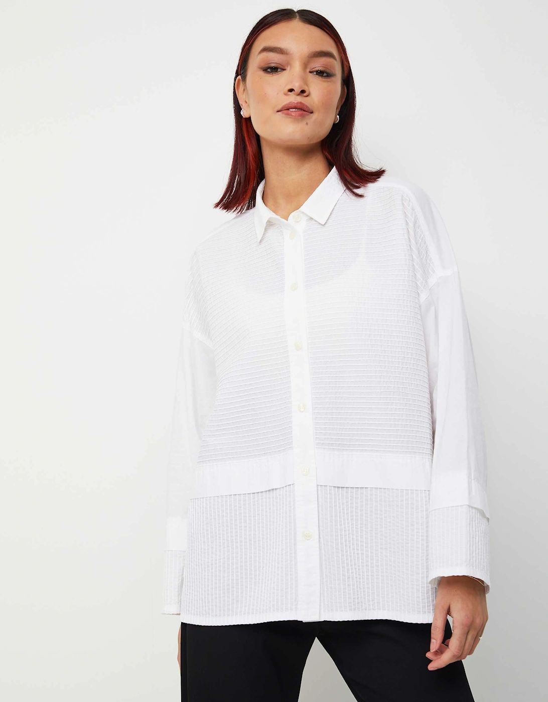 Cotton Lawn Pintuck Detail Shirt