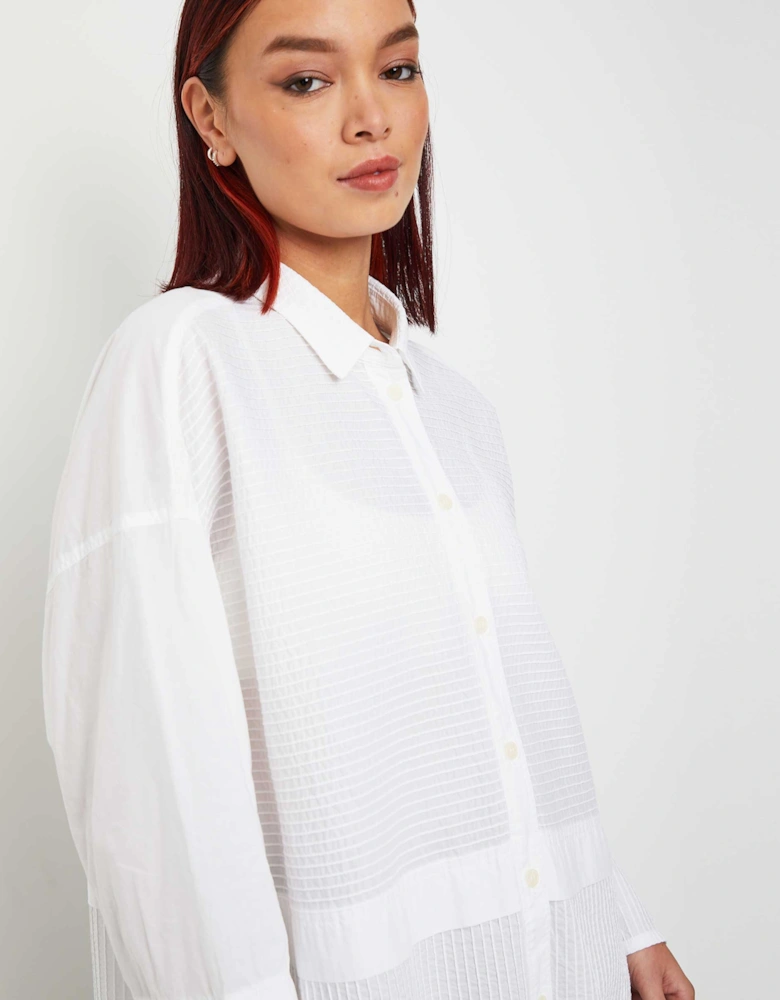 Cotton Lawn Pintuck Detail Shirt