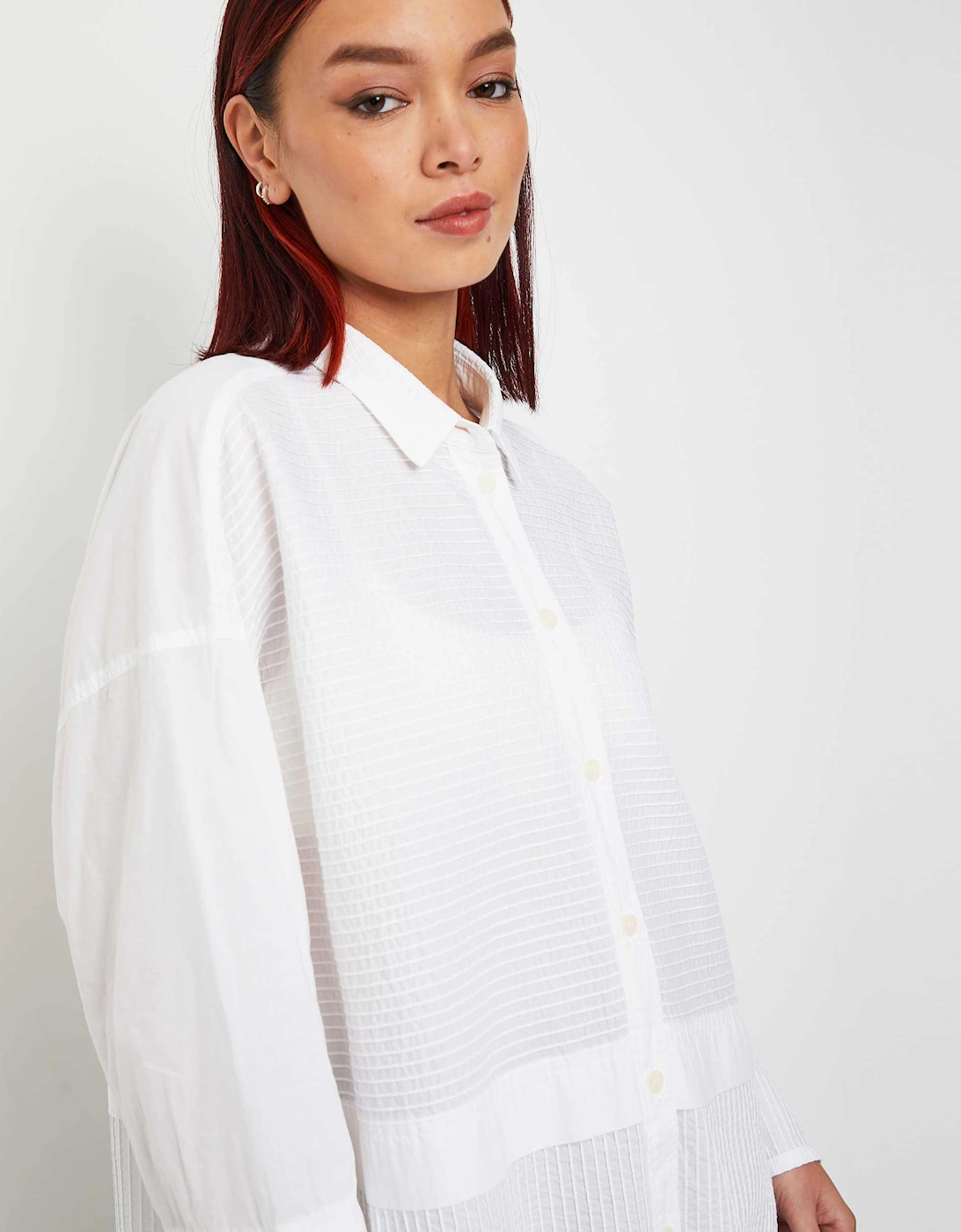 Cotton Lawn Pintuck Detail Shirt