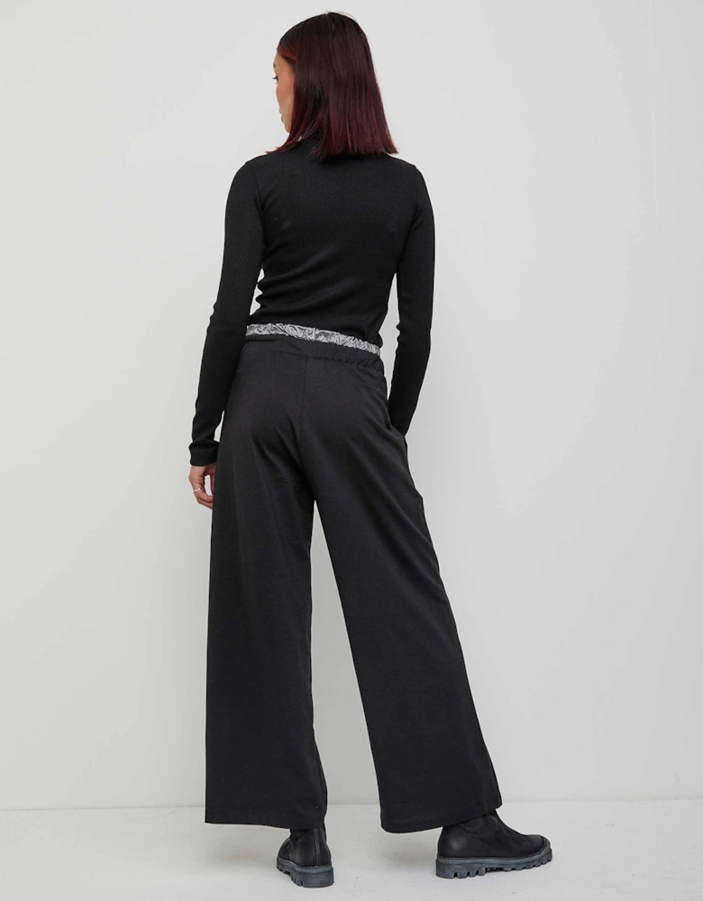 Wide-Leg Cotton Trousers