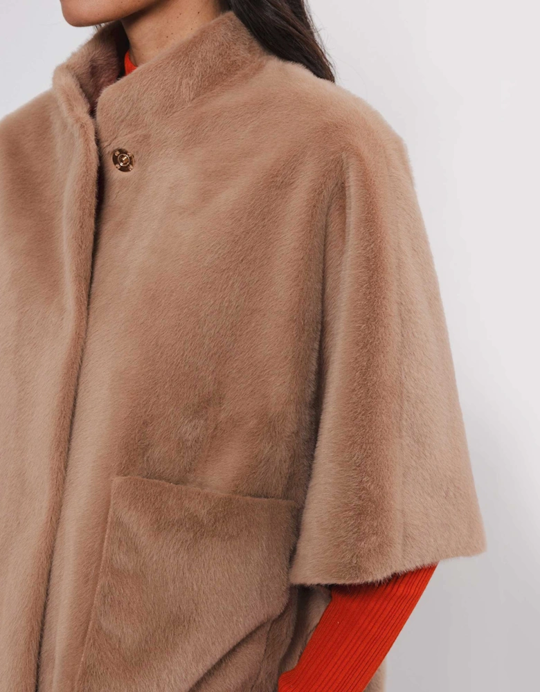 Dewi Faux Fur Cape