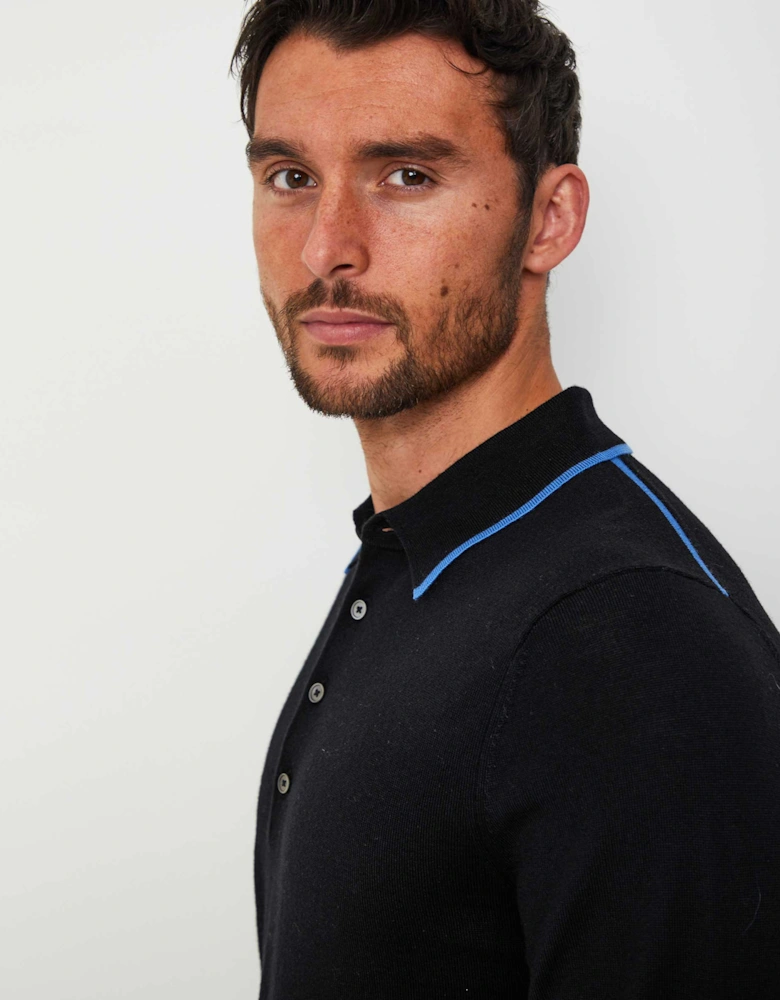 Merino Long Sleeve Polo Shirt