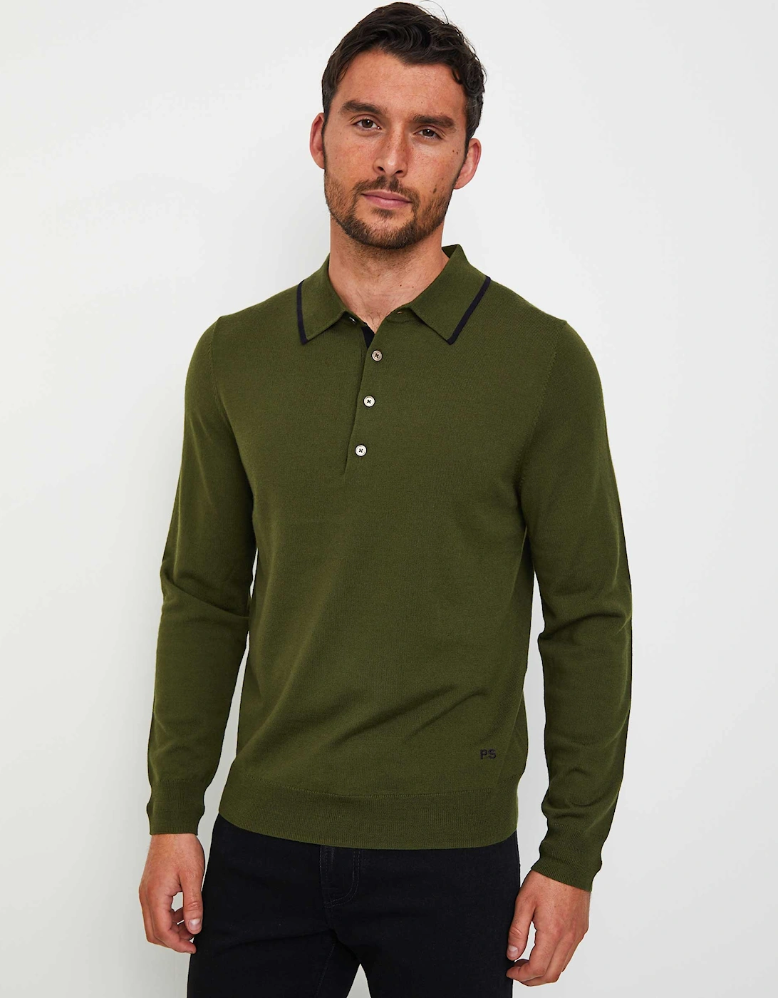 Merino Long Sleeve Polo Shirt