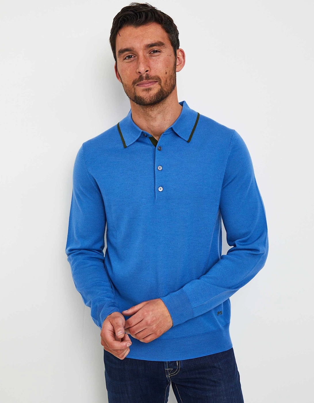 Merino Long Sleeve Polo Shirt