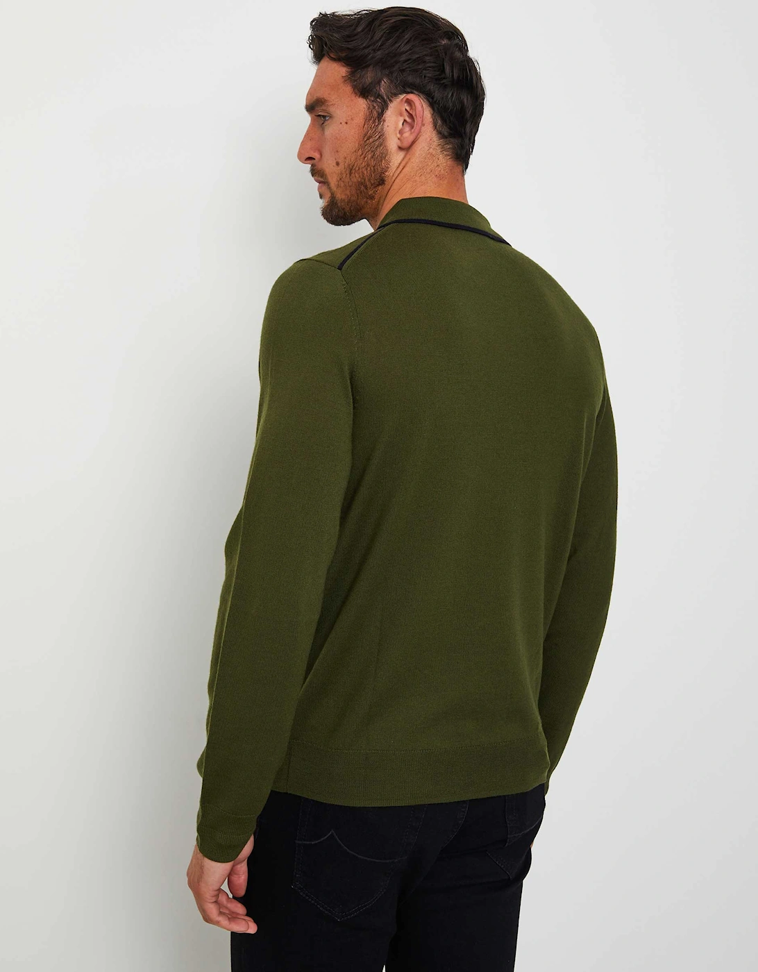 Merino Long Sleeve Polo Shirt