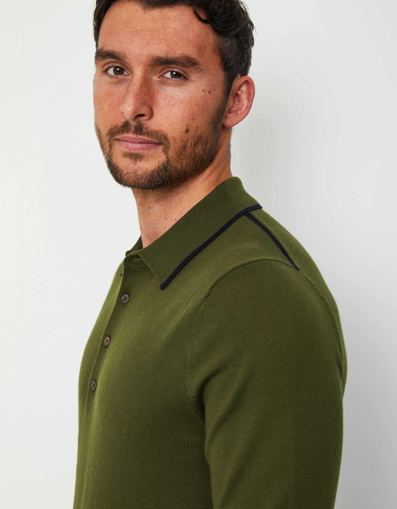 Merino Long Sleeve Polo Shirt