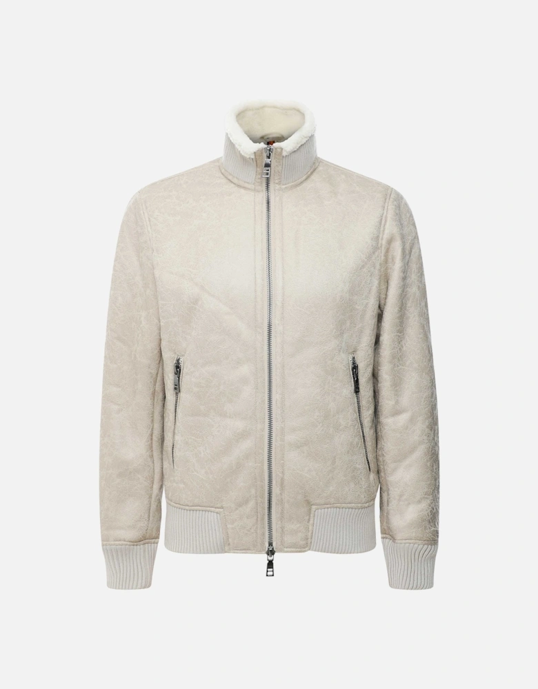 Faux Sheepskin Bomber Jacket