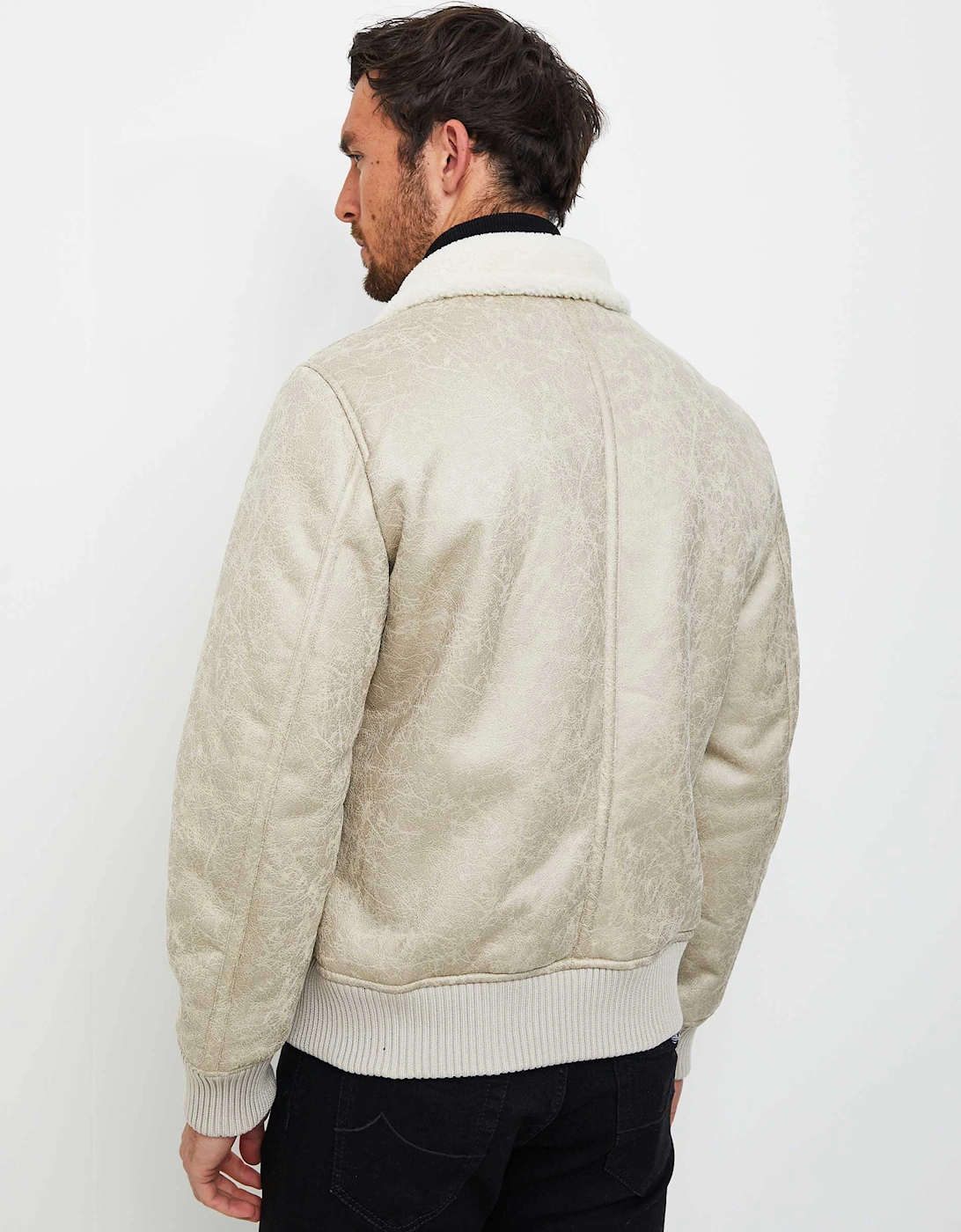 Faux Sheepskin Bomber Jacket