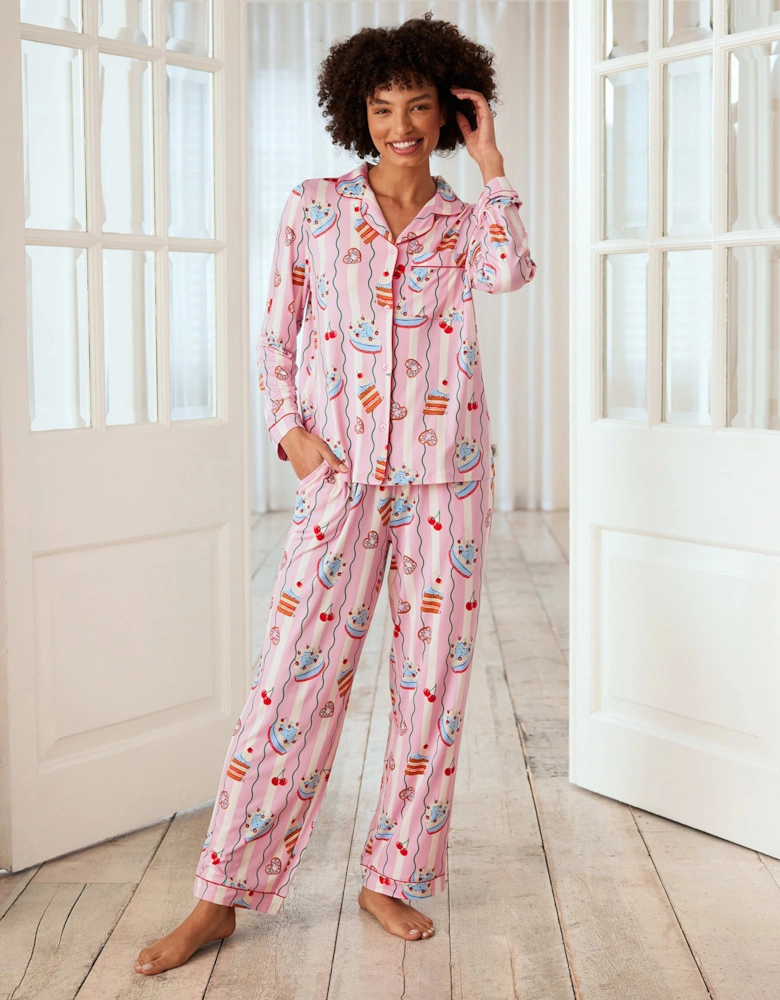 Cake Print Long Pyjama Set