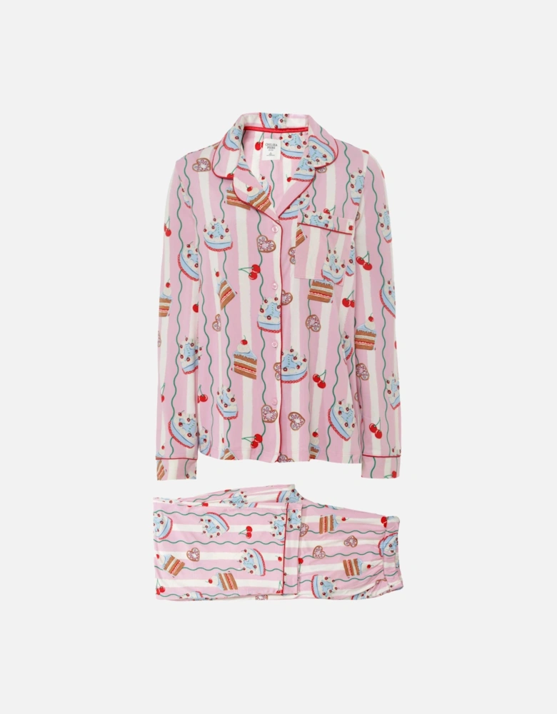 Cake Print Long Pyjama Set