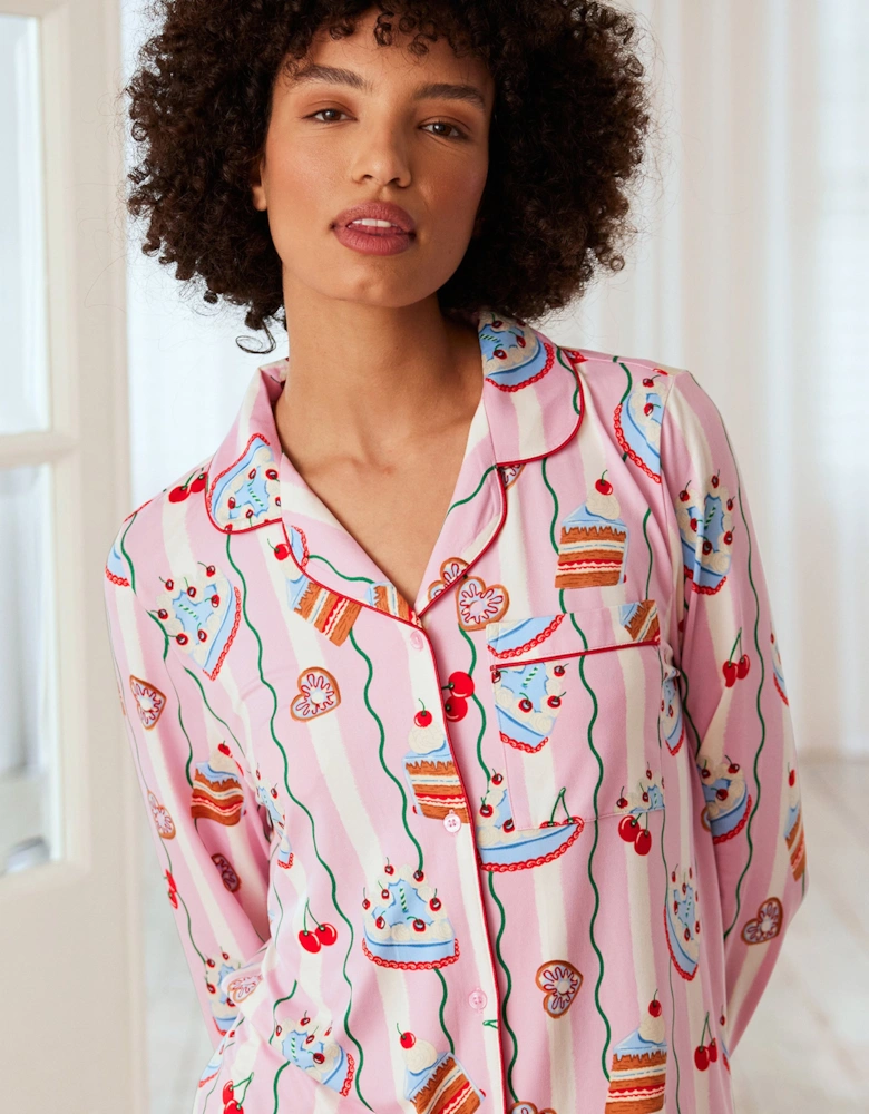 Cake Print Long Pyjama Set