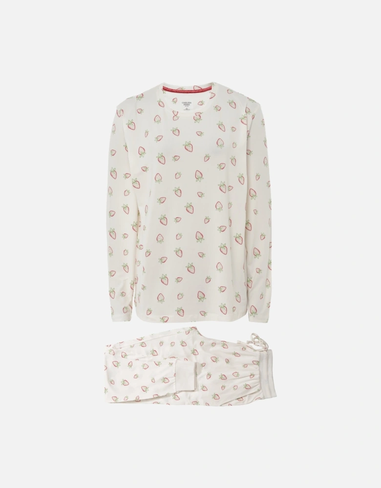 Strawberry Print Long Pyjama Set