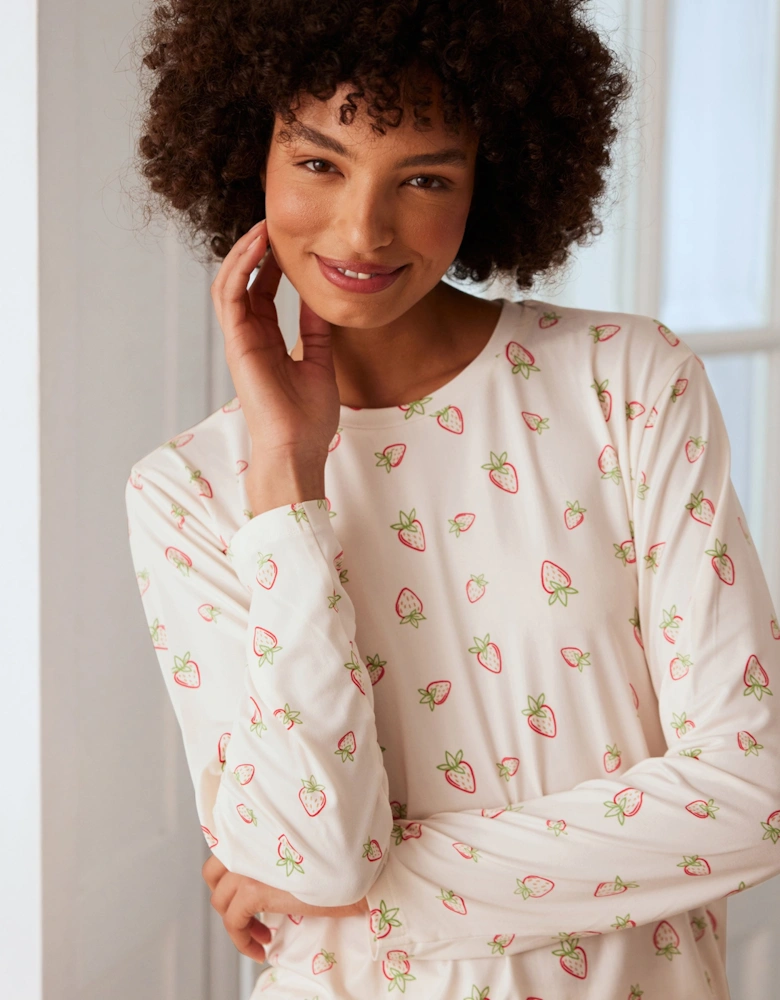 Strawberry Print Long Pyjama Set