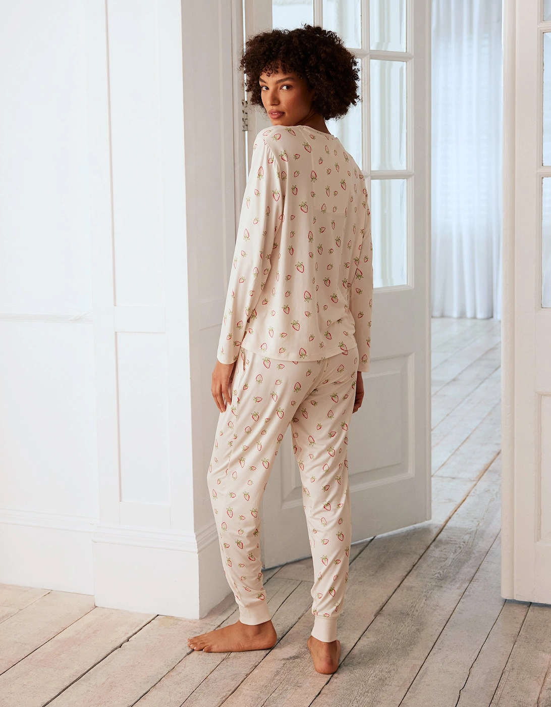 Strawberry Print Long Pyjama Set