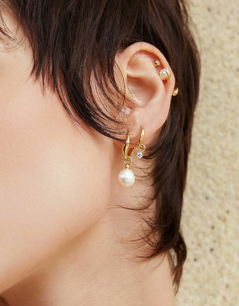 Freshwater Pearl Drop Hoops