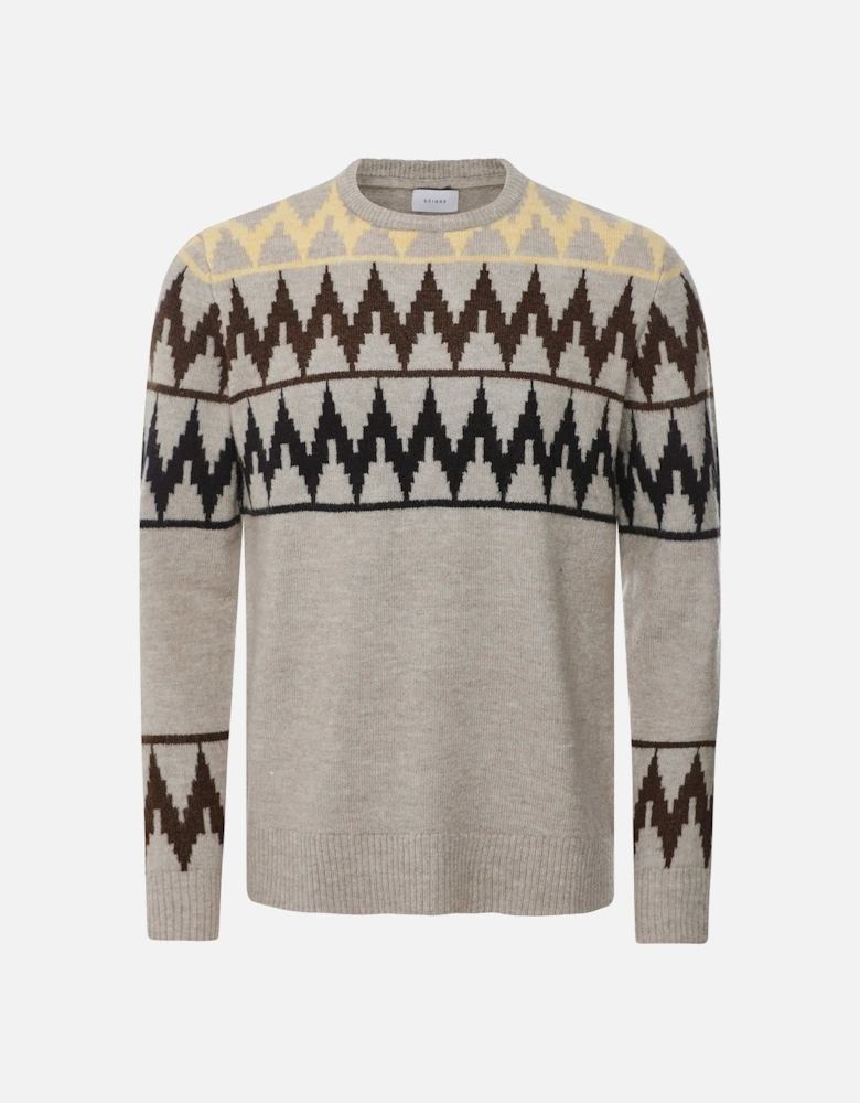 Crew Neck Jacquard Jumper