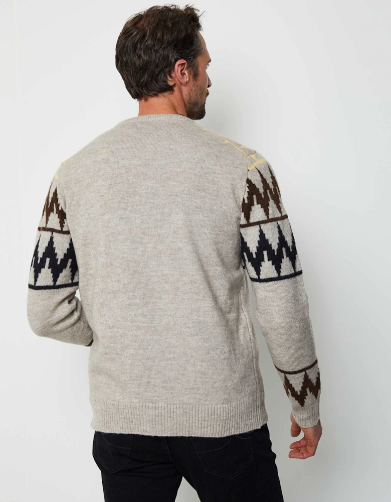 Crew Neck Jacquard Jumper