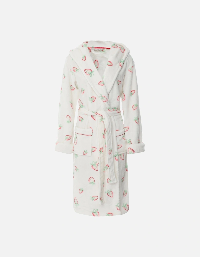 Fleece Strawberry Print Dressing Gown