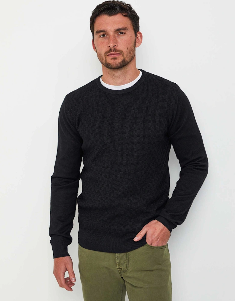 Textured Knit Crew Jumper