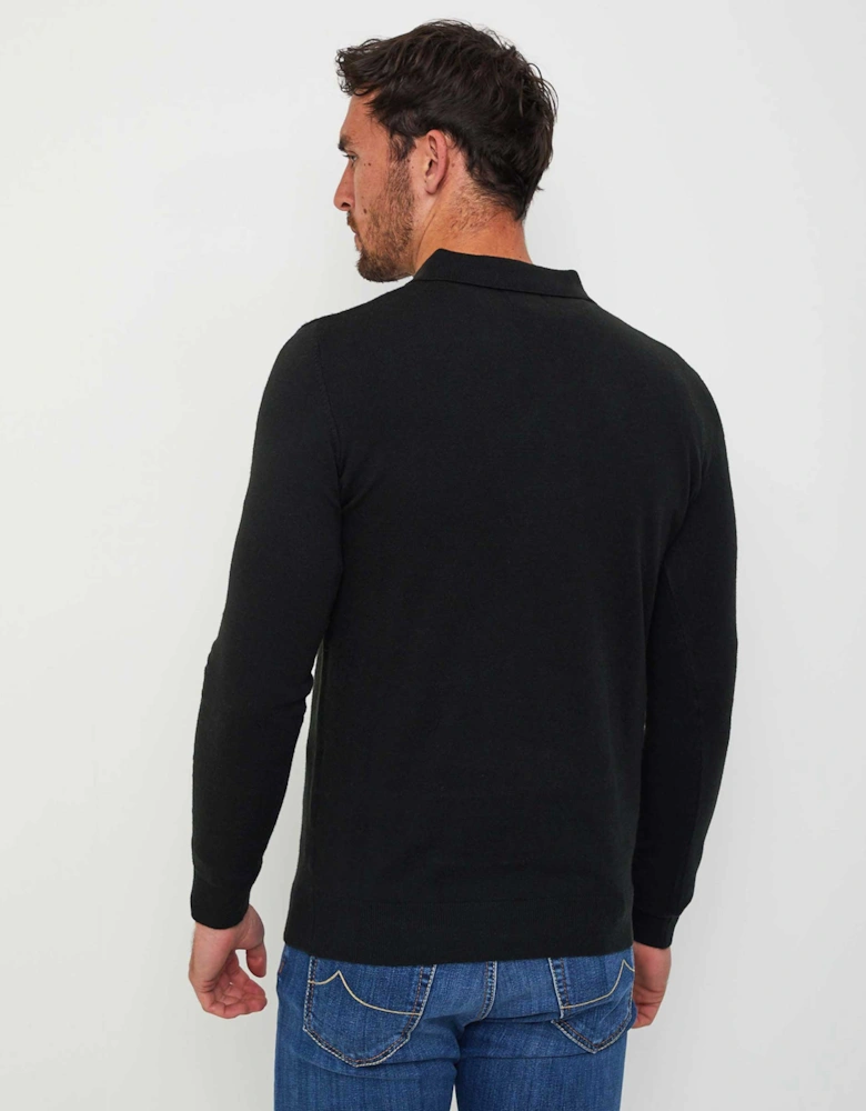 Knitted Long Sleeve Polo Shirt