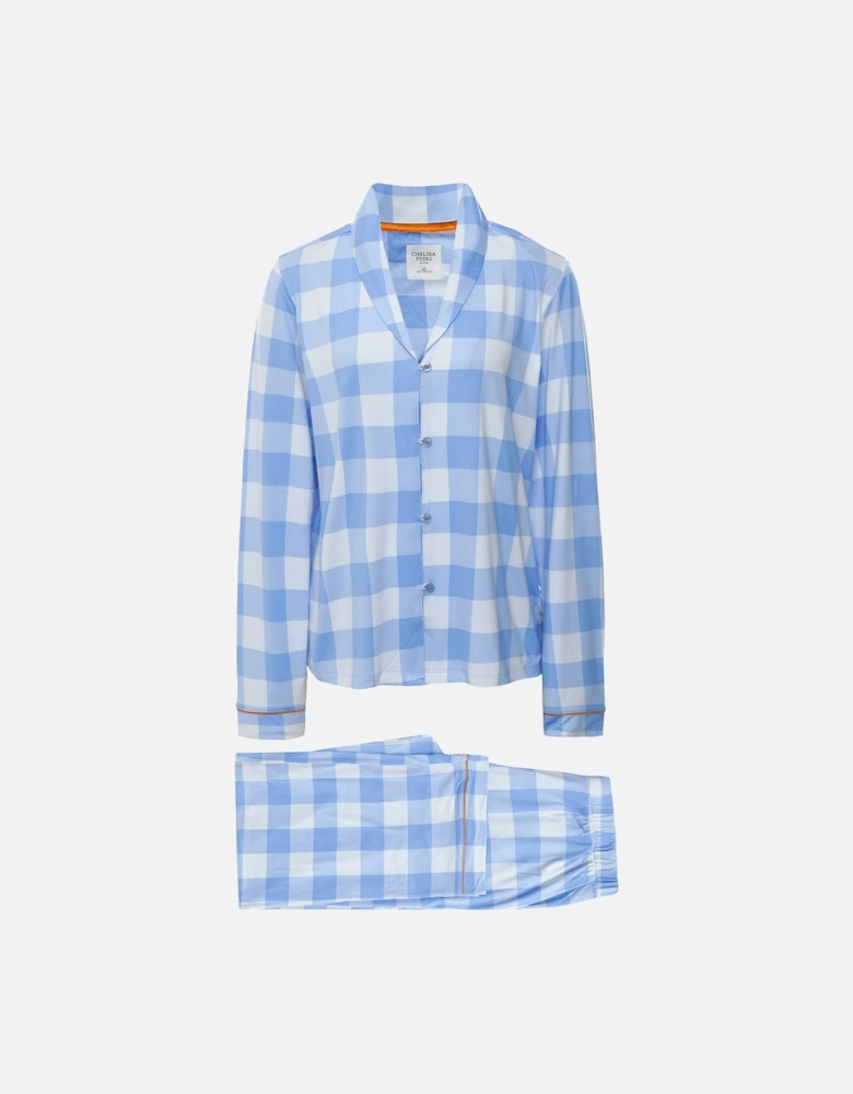 Gingham Print Long Pyjama Set