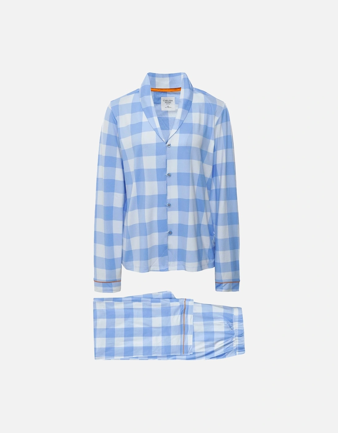 Gingham Print Long Pyjama Set, 6 of 5