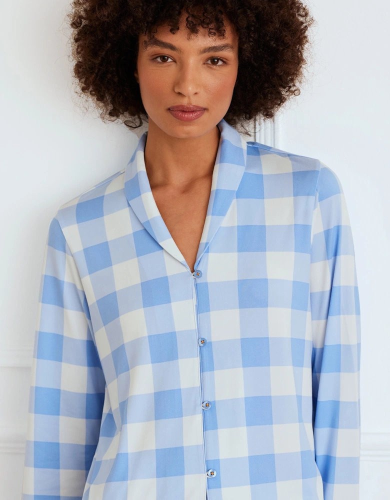 Gingham Print Long Pyjama Set