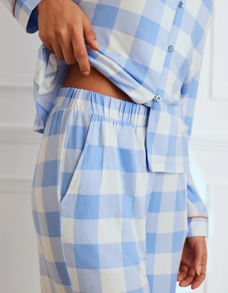 Gingham Print Long Pyjama Set