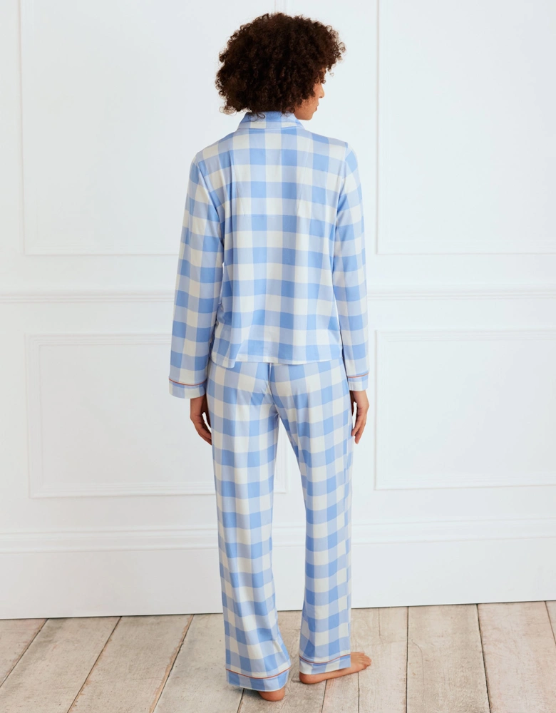 Gingham Print Long Pyjama Set