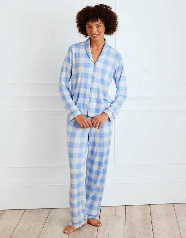 Gingham Print Long Pyjama Set