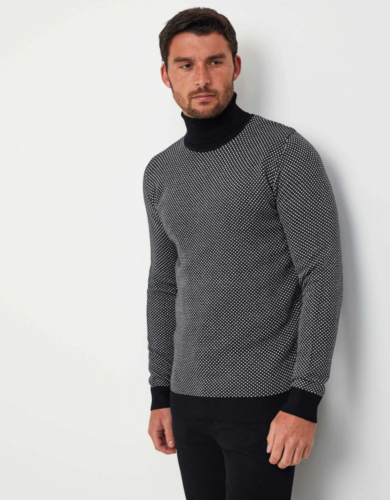 Contrast Roll Neck Jumper