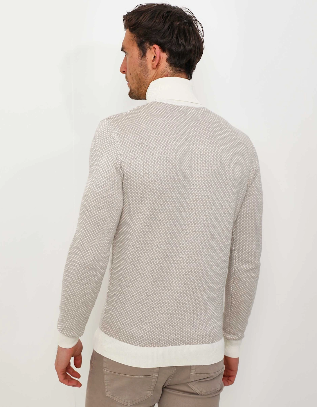 Contrast Roll Neck Jumper