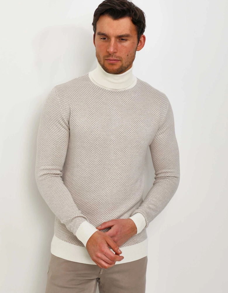 Contrast Roll Neck Jumper