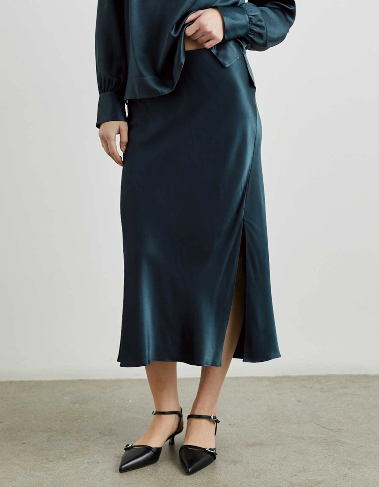 Maya Satin Midi Skirt