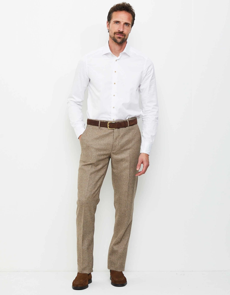 Slim Fit Houndstooth Trousers