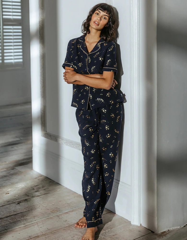 Foil Star Long Pyjama Set