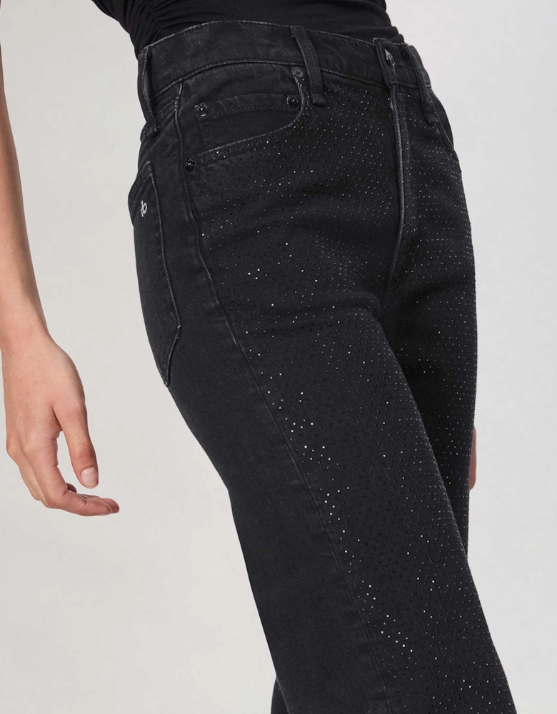 Harlow Rhinestone-Embellished Straight Jeans