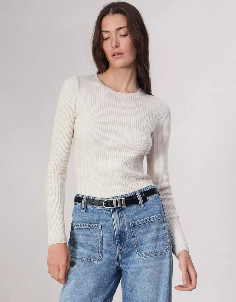 Audrina Wool Crew Neck Top