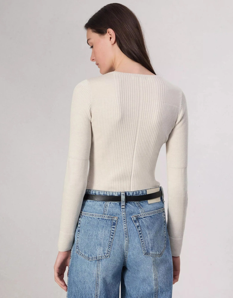 Audrina Wool Crew Neck Top