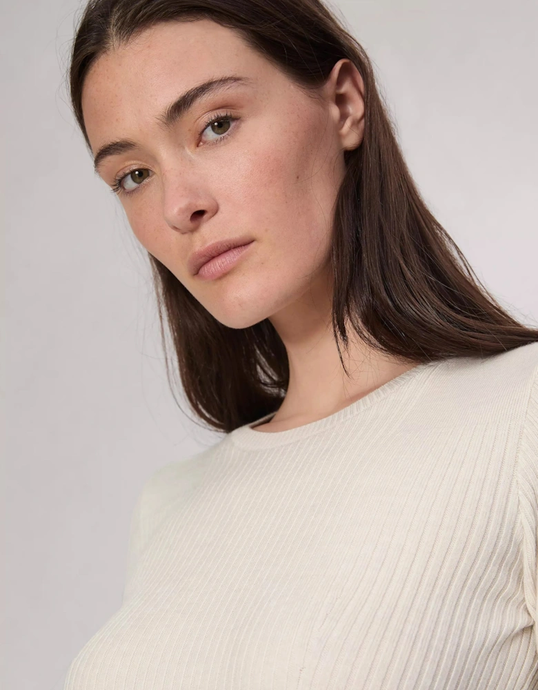 Audrina Wool Crew Neck Top